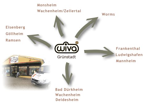 wiva Frischeprodukte GmbH Grünstadt - Unser Liefergebiet